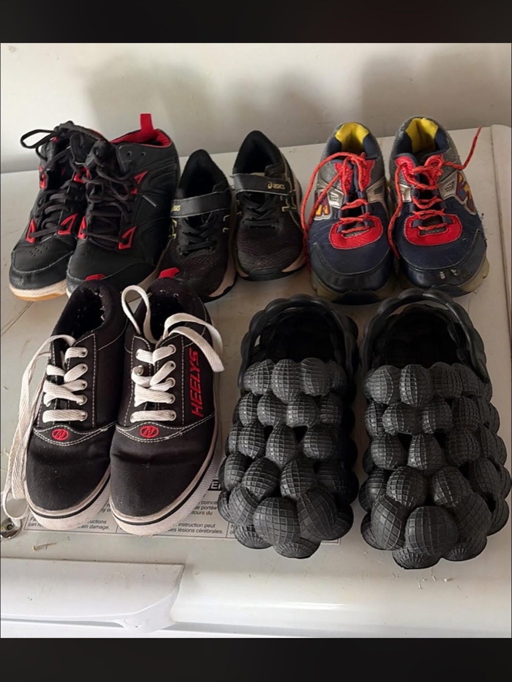 5 pairs of boys shoes- and1, heelys, etc